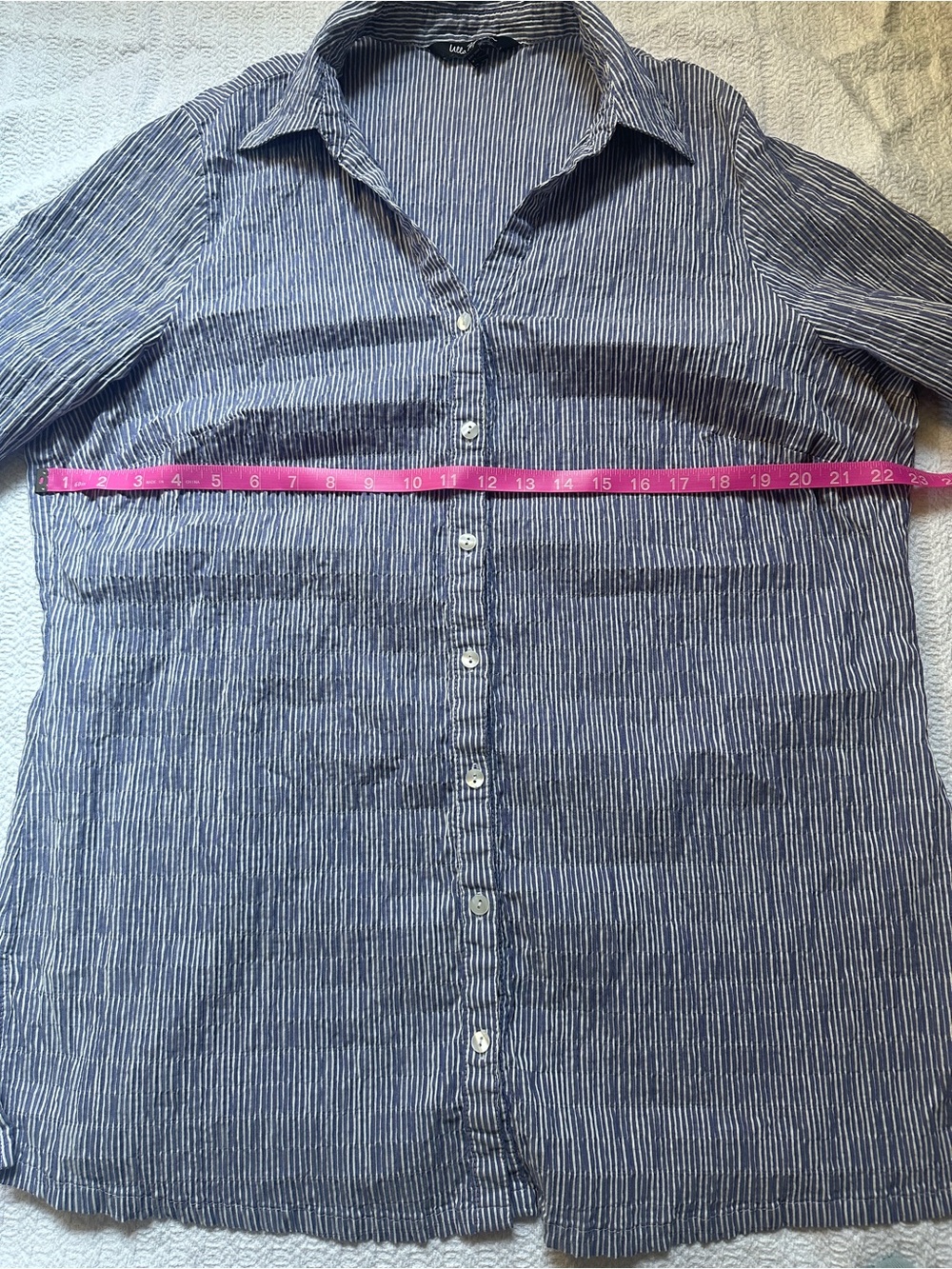 Ulla Popken blue and White Striped Casual Button-Down Shirt